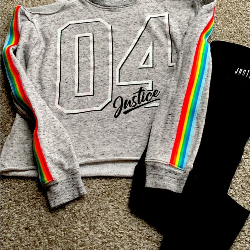 Girls Justice Sweatshirt and Leggings Size 12